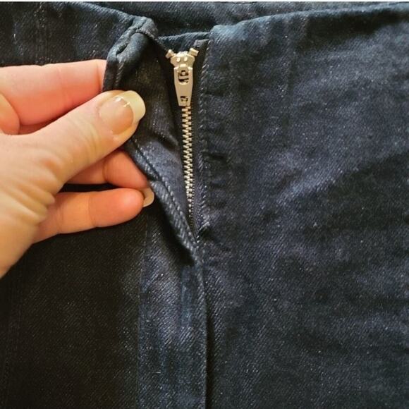 H&M dark wash size High Waisted Split Leg Dark Wash Trouser Denim Jeans - Picture 4 of 9